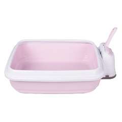 Туалет-лоток Imac Duo для кошек с совочком на подставке 59*40*28 см нежно-розовый фото 2